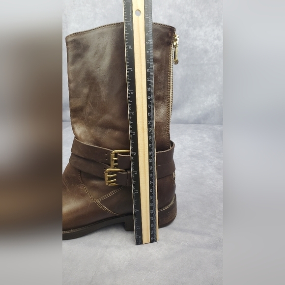 J. Crew Women's size 8.5 Boho Cowboy Western boots engineer brown leather rugged - Picture 9 of 15